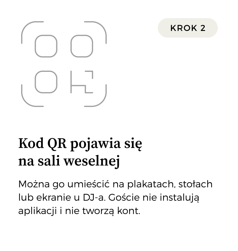 Krok 2 - QR na sali